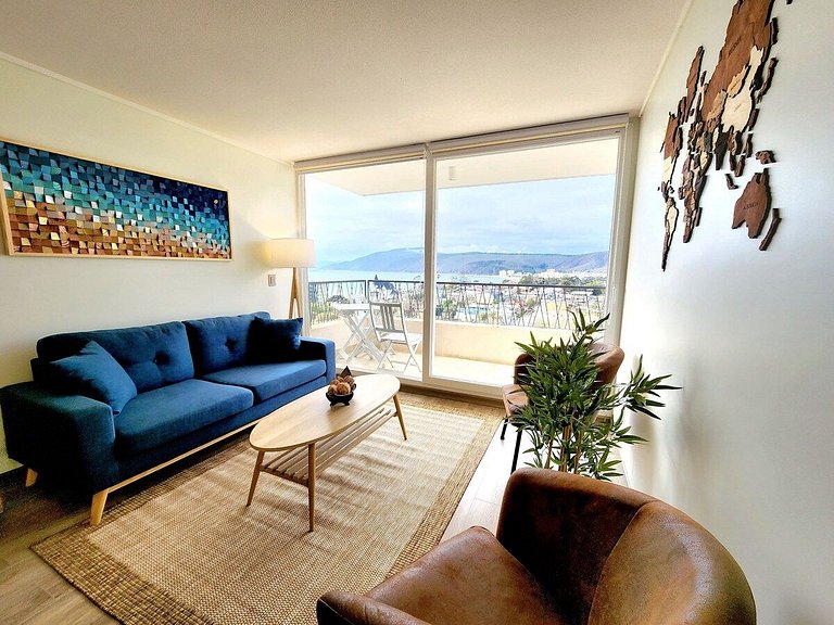 Premium new Apt/ Great beach view - 2B/2B Papudo
